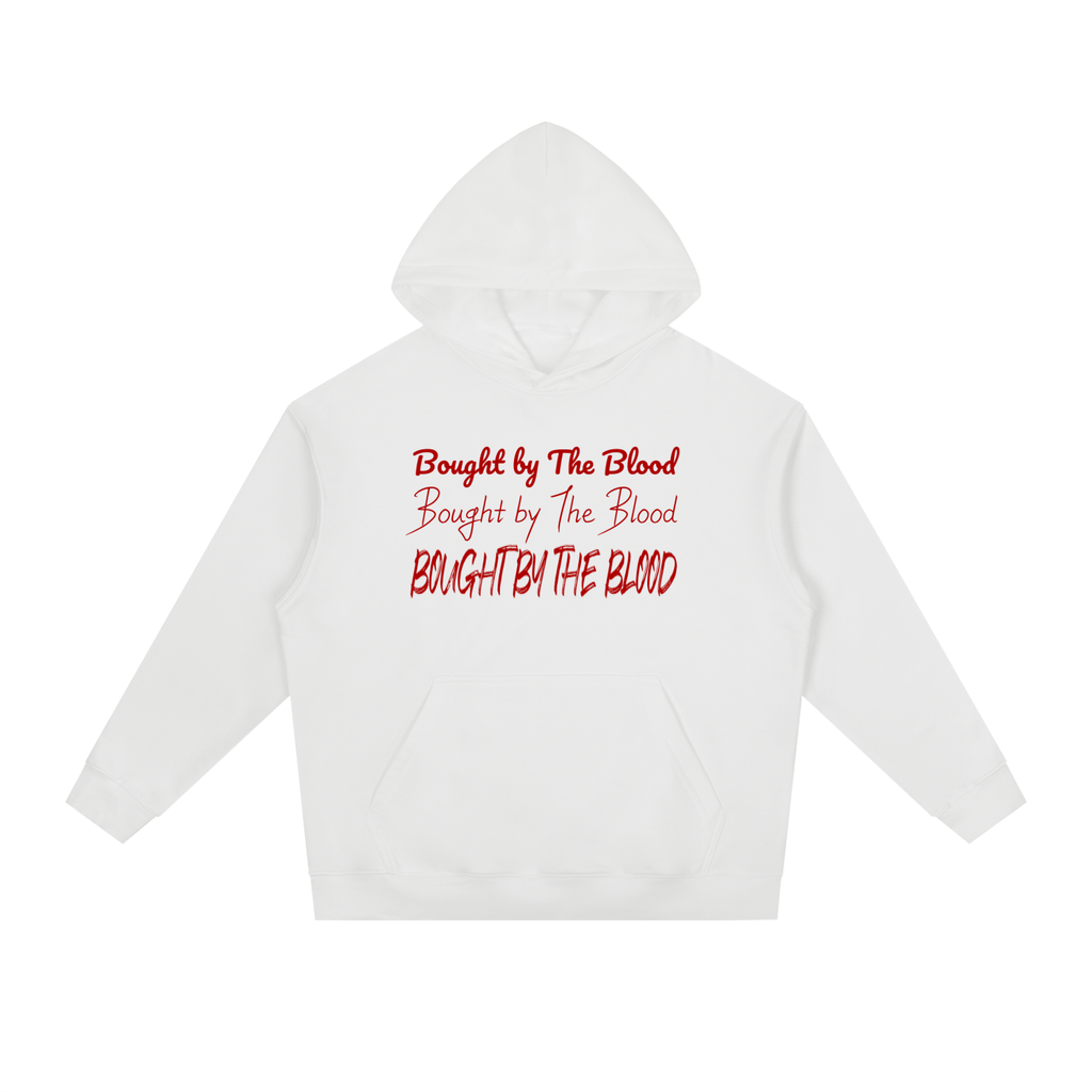 ChristWalker Bought by the Blood Trinity streetwear hoodie in ultra-heavyweight 380 GSM cotton, loose fit streetwear style